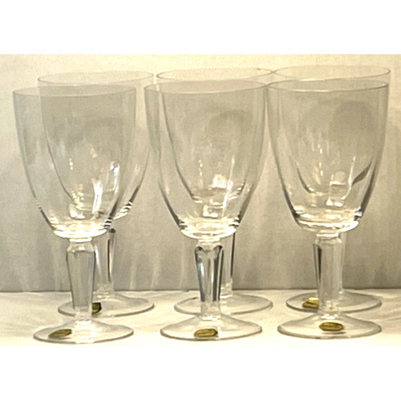 Set 6 Vintage Bohemia Czech Crystal 7” tall wine water glasses stemware - Picture 3 of 4